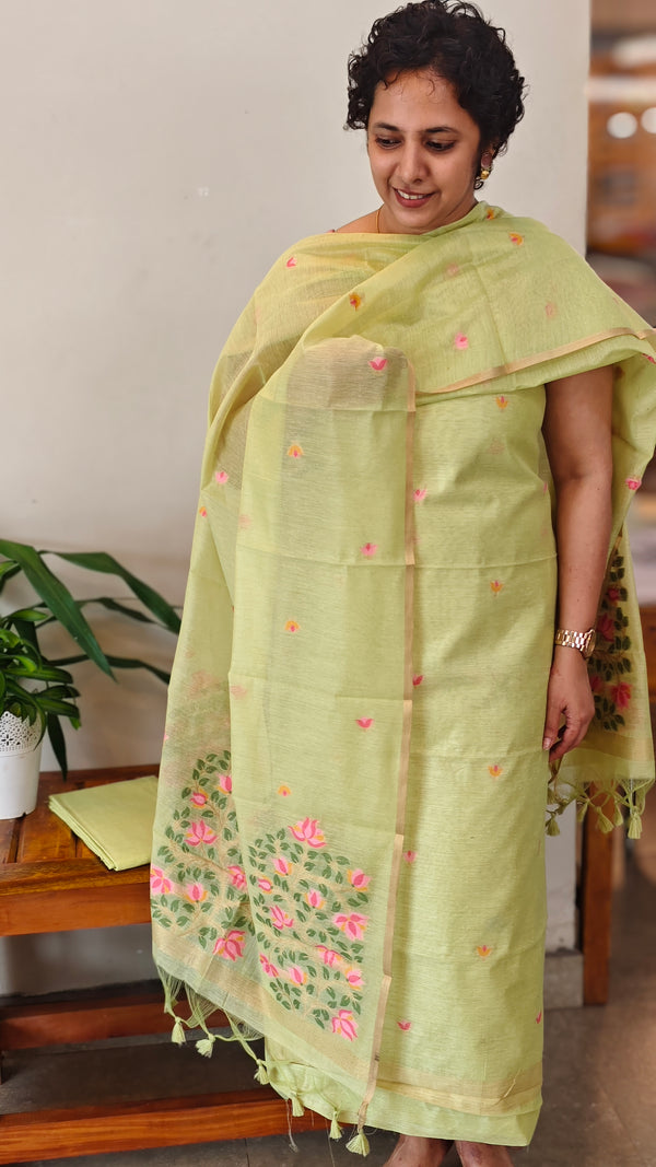 Lime Green Jamdani Suit - DL73A