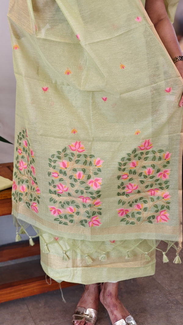Lime Green Jamdani Suit - DL73A