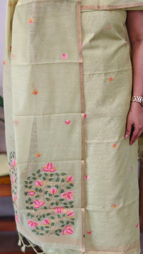 Lime Green Jamdani Suit - DL73A