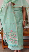 Teal Green Jamdani Suit - DL73A