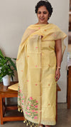 Canary Yellow Jamdani Suit - DL73A