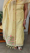 Canary Yellow Jamdani Suit - DL73A