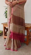 Dark beige kota silk saree - KTS3
