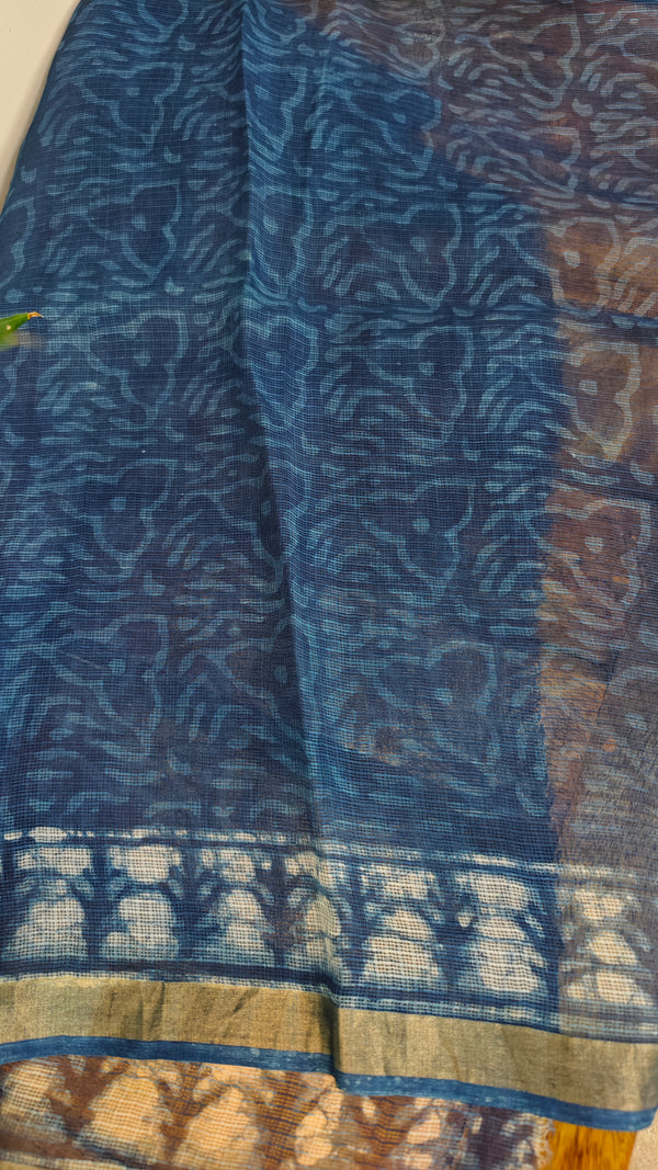 Indigo kota silk saree - A2 - KTS3
