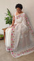 Off whiteand Pink Tepchi kota saree