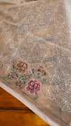 Off whiteand Pink Tepchi kota saree