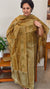 Olive green tussar silk suit