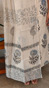 Off white Block printed Chanderi suit