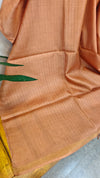 Rust brown zari check tussar silk saree - 4K32