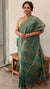 Forest Green green zari check tussar silk saree - 4K32