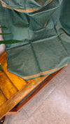 Forest Green green zari check tussar silk saree - 4K32