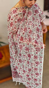 Off white and wine cotton salwar suit