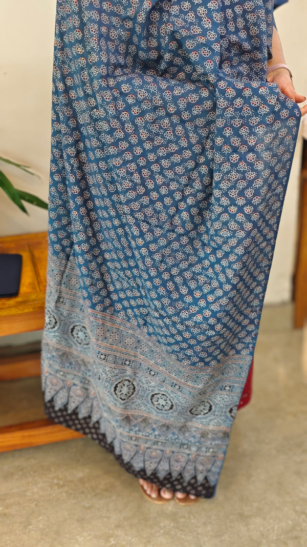 Maroonand Blue cotton salwar suit