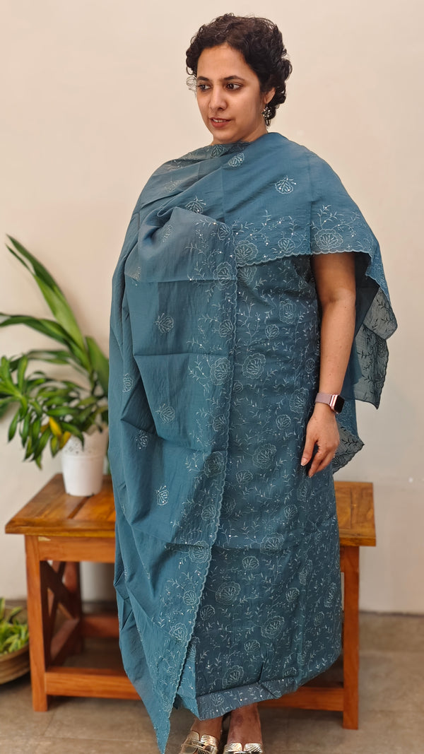 turquoise muslin salwar suit