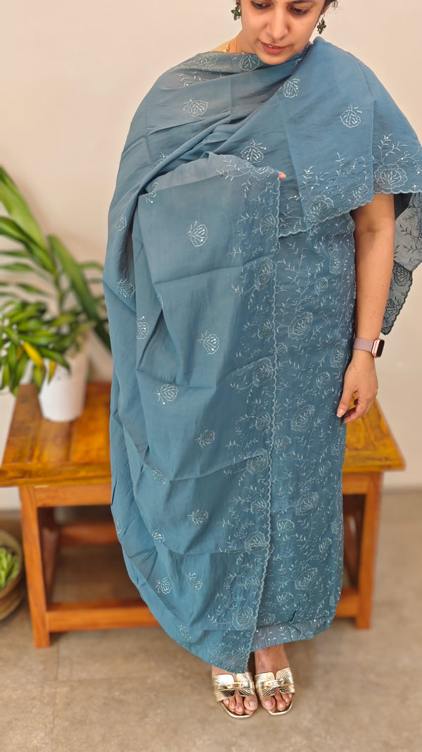 turquoise muslin salwar suit
