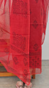 Red and Black kota doria suit- GD331