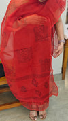 Red and Black kota doria suit- GD331