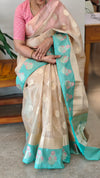 Banarasi saree with ganga jamuna borders - CSF5