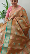 Rose gold tissue kota banarasi saree - CSF5
