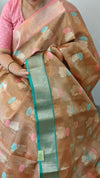 Rose gold tissue kota banarasi saree - CSF5