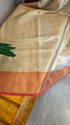 Grey and red tissue kota banarasi saree - CSF5