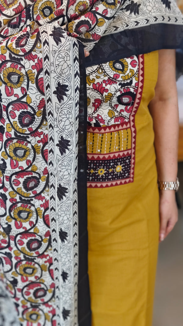 Mustard cotton salwar suit