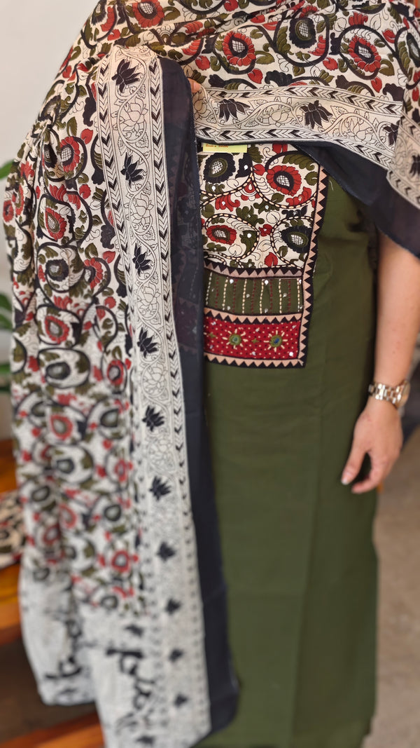 Green cotton salwar suit