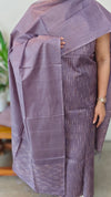 Plum purple viscose tussar suit