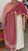 Beige and Maroon handloom cotton suit