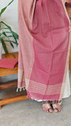 Beige and Maroon handloom cotton suit