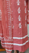 Peach Bathik printed cotton suit