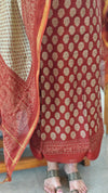 Brick red and beige Chanderi suit