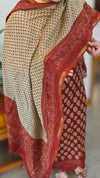 Brick red and beige Chanderi suit