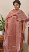 Rosy brown tussar silk suit
