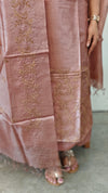 Rosy brown tussar silk suit