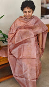 Rosy brown tussar silk suit