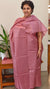 Mauve bamboo tussar silk suit