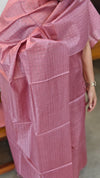 Mauve bamboo tussar silk suit