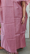 Mauve bamboo tussar silk suit