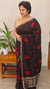 Black chinon silk bandini saree - NG22