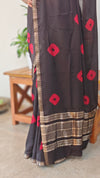Black chinon silk bandini saree - NG22