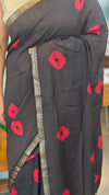 Black chinon silk bandini saree - NG22