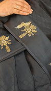 Designer black crepe silk saree