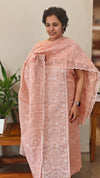 Peach embroidered net kota suit - QA72