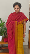 Mustard and Maroon handloom cotton suit