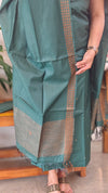 Dark Green Bamboo tussar silk suit - MVB