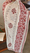 Off white and Maroon cotton suit