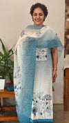 Off white and Blue Blended Linen suit