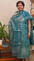 3300 - Peacock blue tussar silk suit - 2