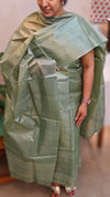 3300 - Sage green tussar silk suit - 2